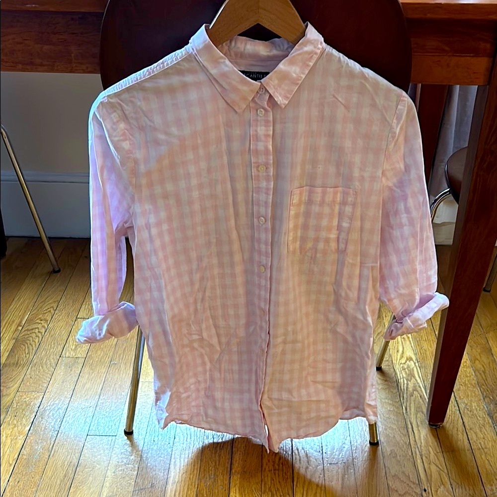 Women’s Pink gingham Button Down Shirt